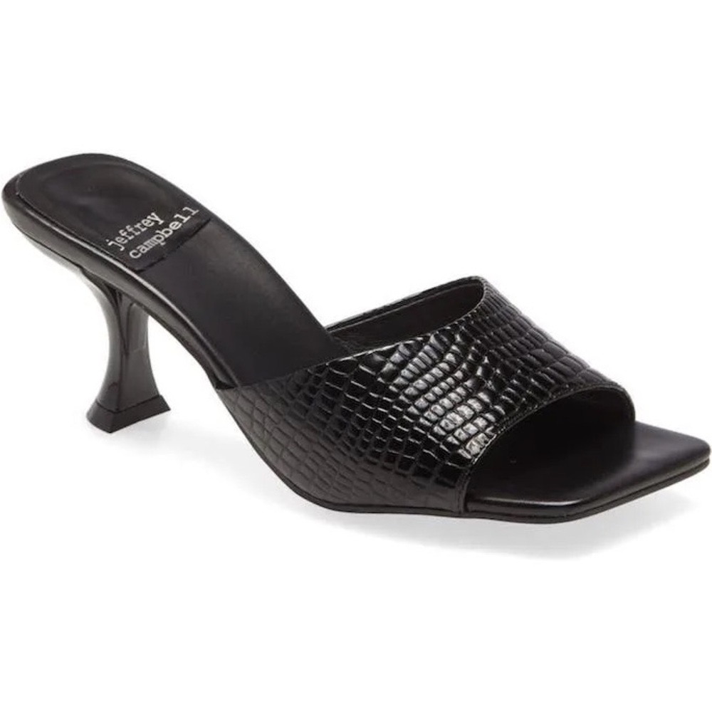 Jeffrey Campbell Black Textured Mules
